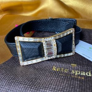 Kate Spade NWT Double Wrap Around Jewel Bow Bracelet black